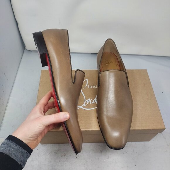 Christian Louboutin MENS Dandelion Leather Brown Roca Loafer